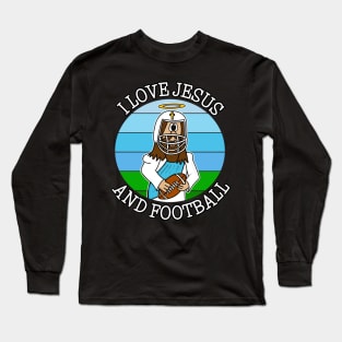 I Love Jesus and Football Long Sleeve T-Shirt